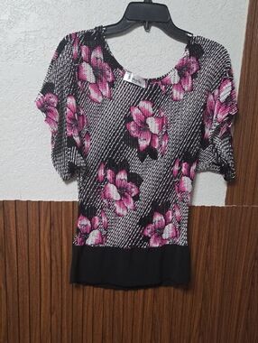 New York Y2K Popcorn Textured Tank Top Floral Large Sz [1462]